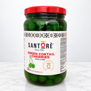 Cherries Maraschino Green Vase